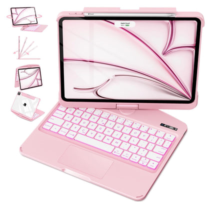 360° Rotate Pink Magic iPad Keyboard Case