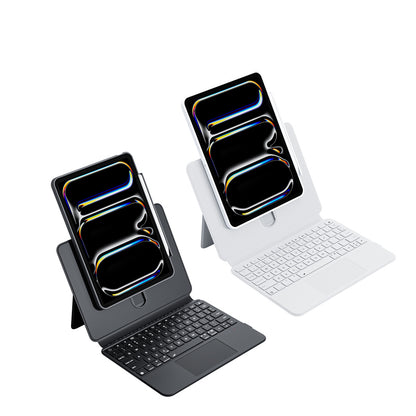 360° Slidable Magnetic Rotating White iPad Magic Keyboard Case