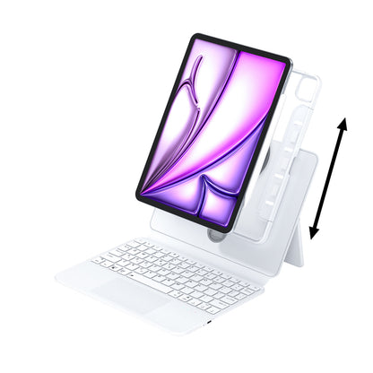 360° Slidable Magnetic Rotating White iPad Magic Keyboard Case