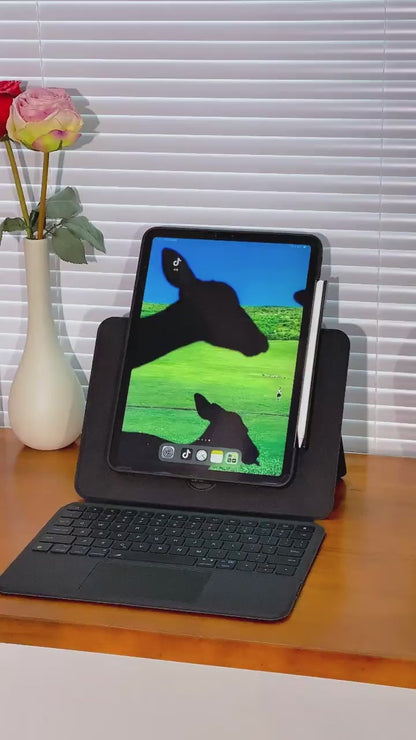 360° Slidable Magnetic Rotating Black iPad Magic Keyboard Case